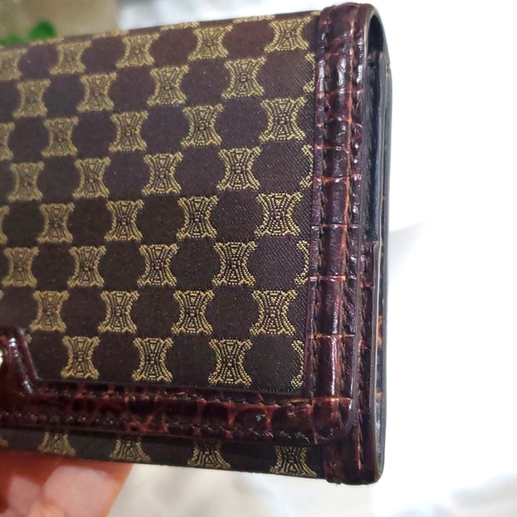 🇮🇹Celine Canvas/Crocodile Leather Long Wallet 🤎🤎🤎 - Picture 3 of 16